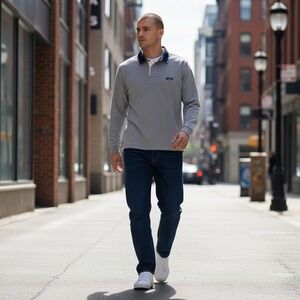 LL Bean Rugby Shirt‎ Mens XL Tall Gray Long Sleeve